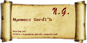 Nyemecz Geréb névjegykártya